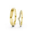 Elara V-Shaped Diamond Wedding Band Set