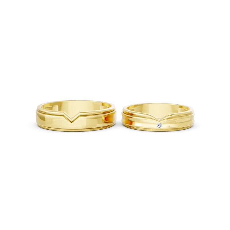 Calista Diamond Wedding Band Set detail