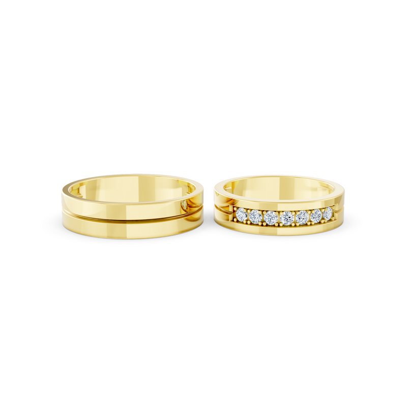 Elowen Seven Diamond Wedding Band Set detail