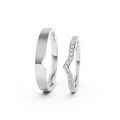 Elara V-Shaped Diamond Wedding Band Set