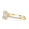 Elara Three Stone Emerald Cut Diamond Ring