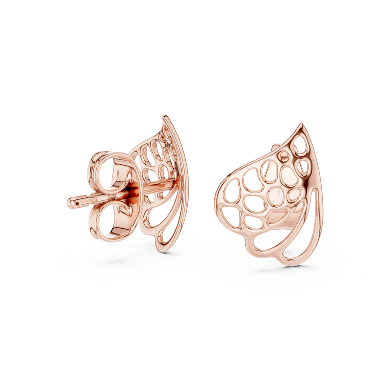 Liora Sculptural Openwork Leaf Stud Earrings detail