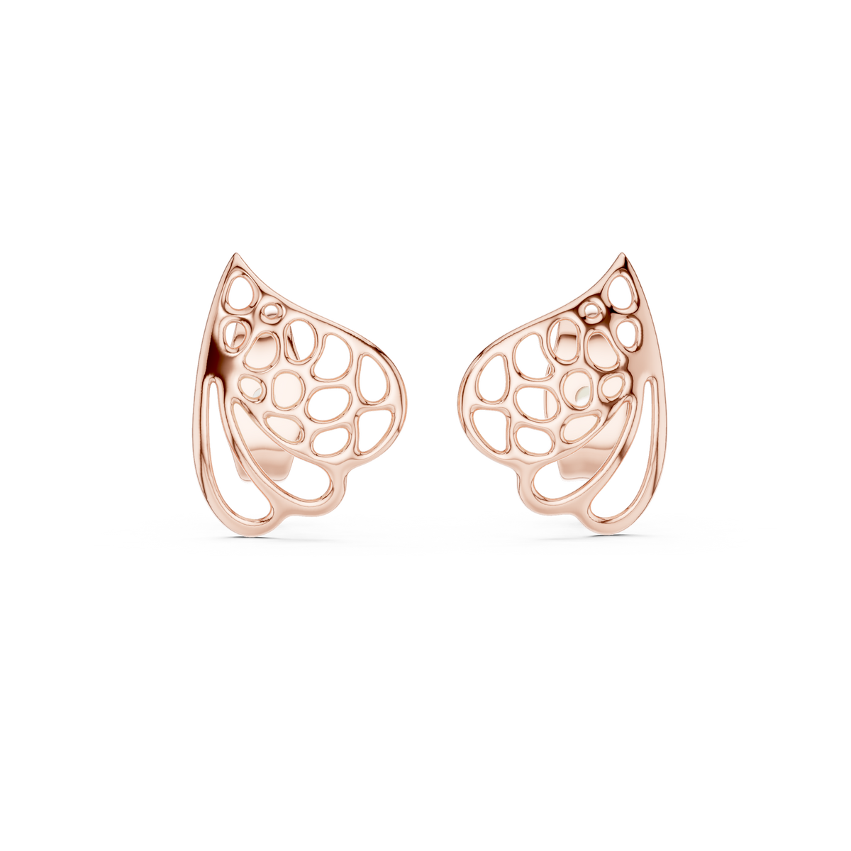 Liora Sculptural Openwork Leaf Stud Earrings
