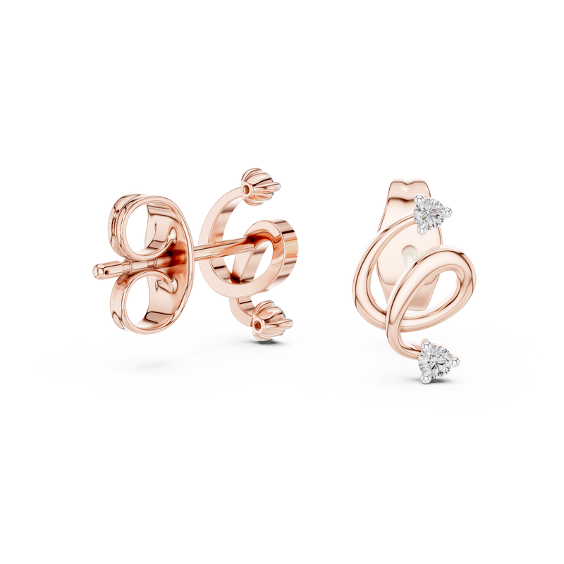 Elara Diamond Swirl Stud Earrings detail