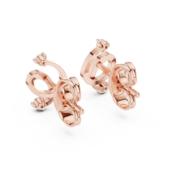 Elara Diamond Swirl Stud Earrings
