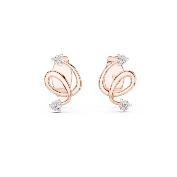 Elara Diamond Swirl Stud Earrings