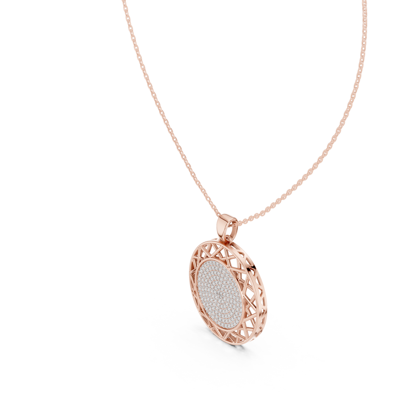 Celestia Diamond Medallion Pendant detail