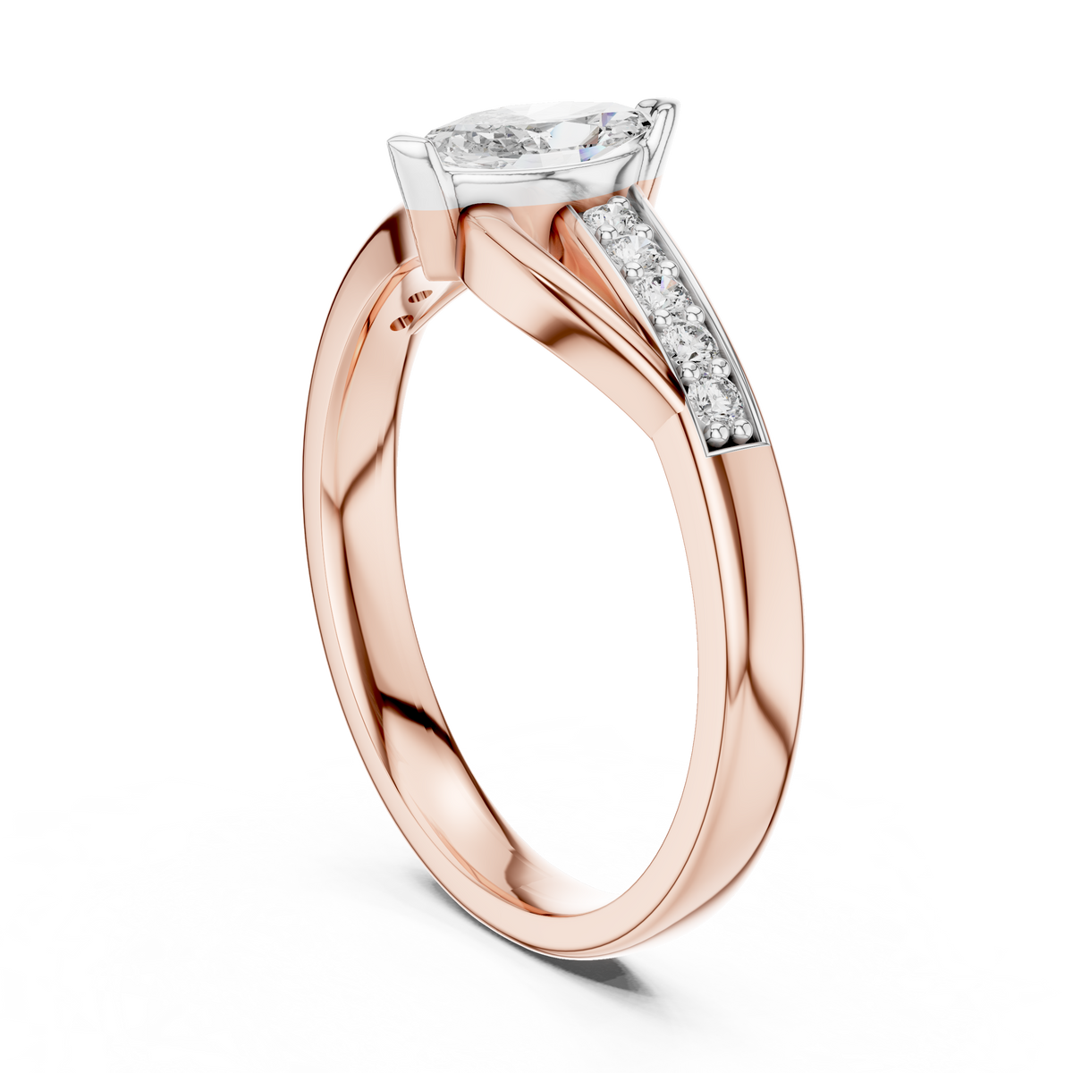 Elanore Marquise & Diamond Twist Ring