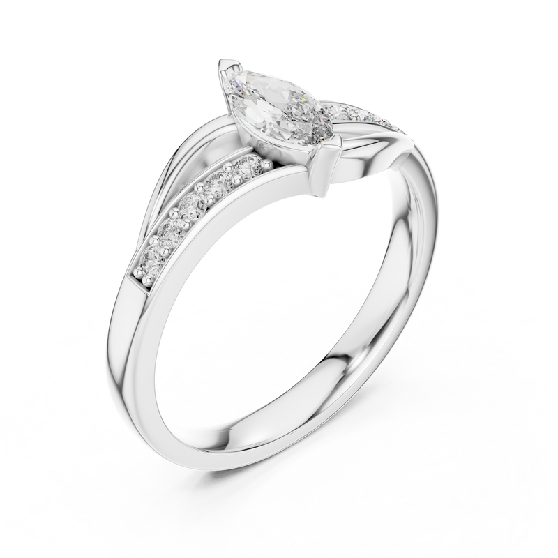 Elanore Marquise & Diamond Twist Ring detail
