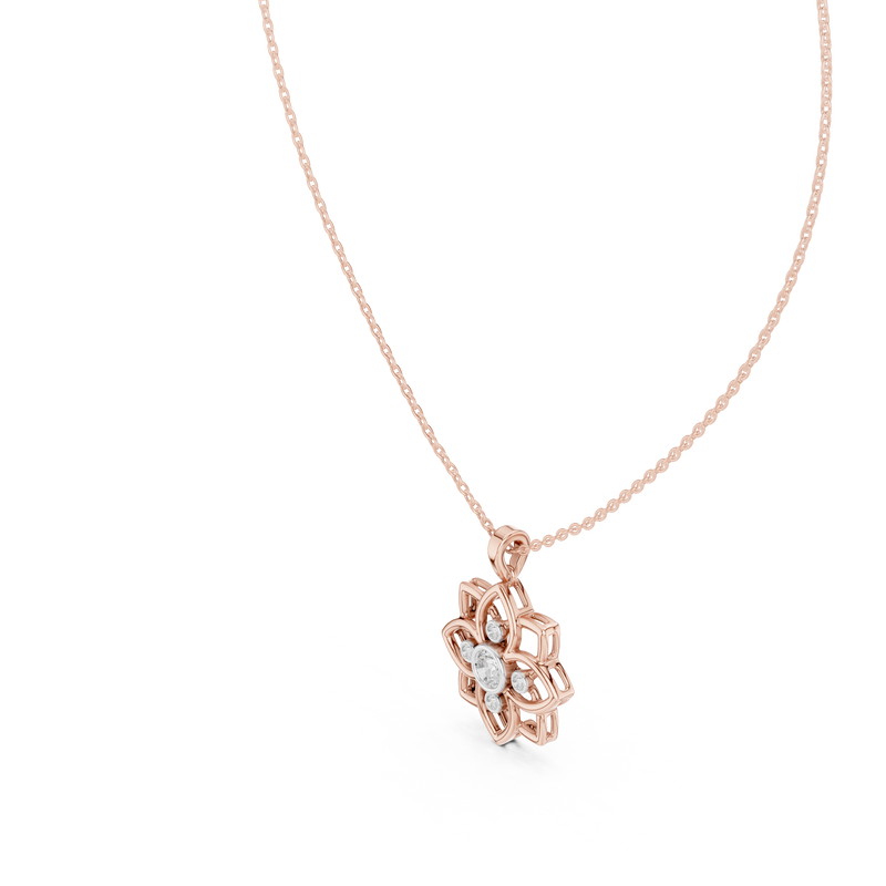 Amara Diamond Lotus Pendant detail