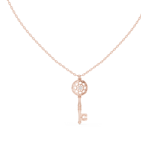 Celestine Diamond Key Pendant