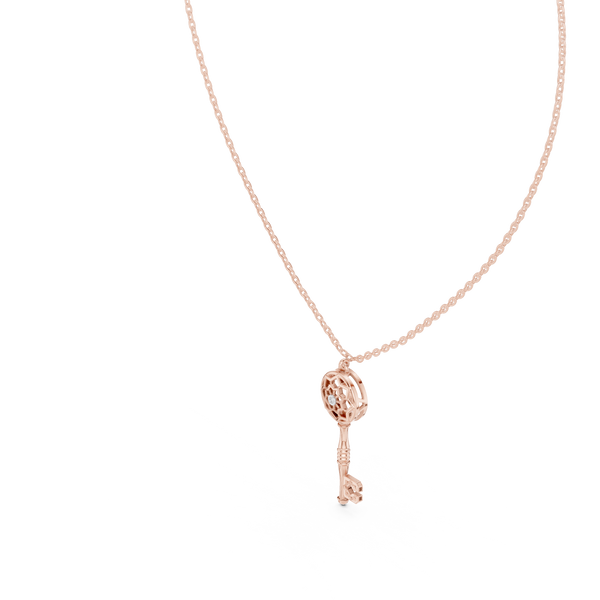 Celestine Diamond Key Pendant