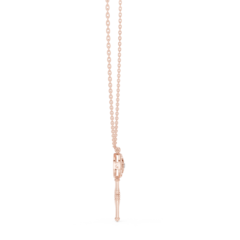 Celestine Diamond Key Pendant detail
