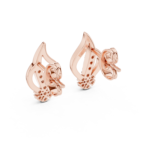 Aurelia Diamond Flame Stud Earrings