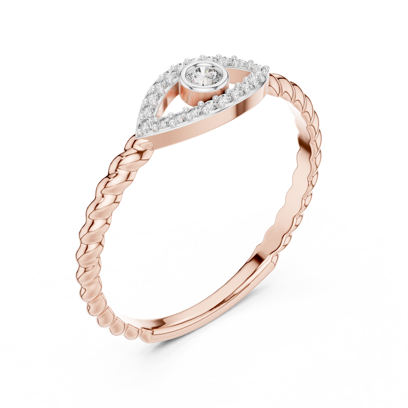 Evelisse Evil Eye Round Diamond Ring detail