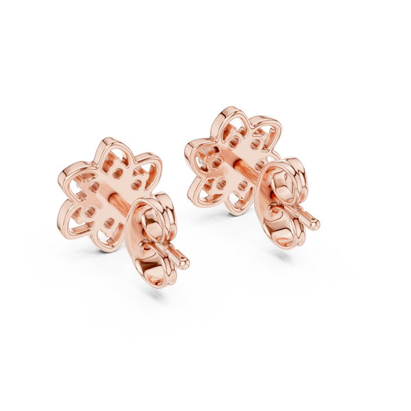 Elara Diamond Flower Stud Earrings