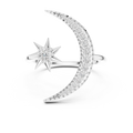 Celestine Moon and Star Diamond Ring