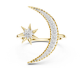 Celestine Moon and Star Diamond Ring