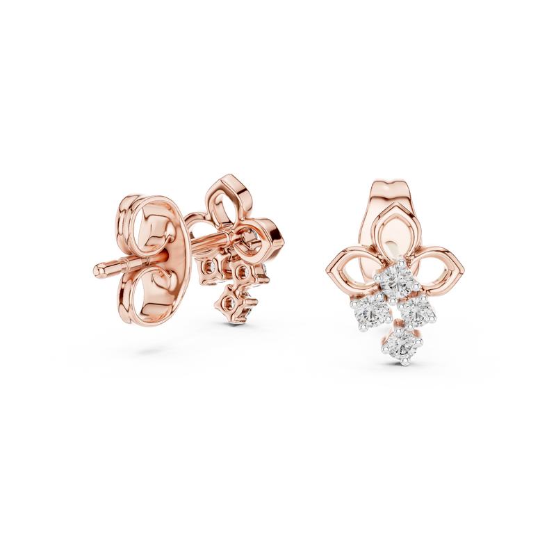 Amelie Diamond Floral Stud Earrings detail