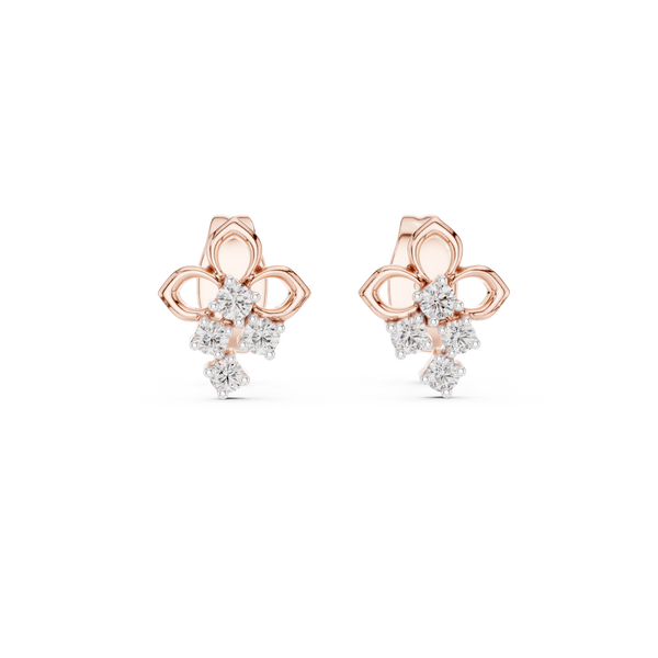 Amelie Diamond Floral Stud Earrings