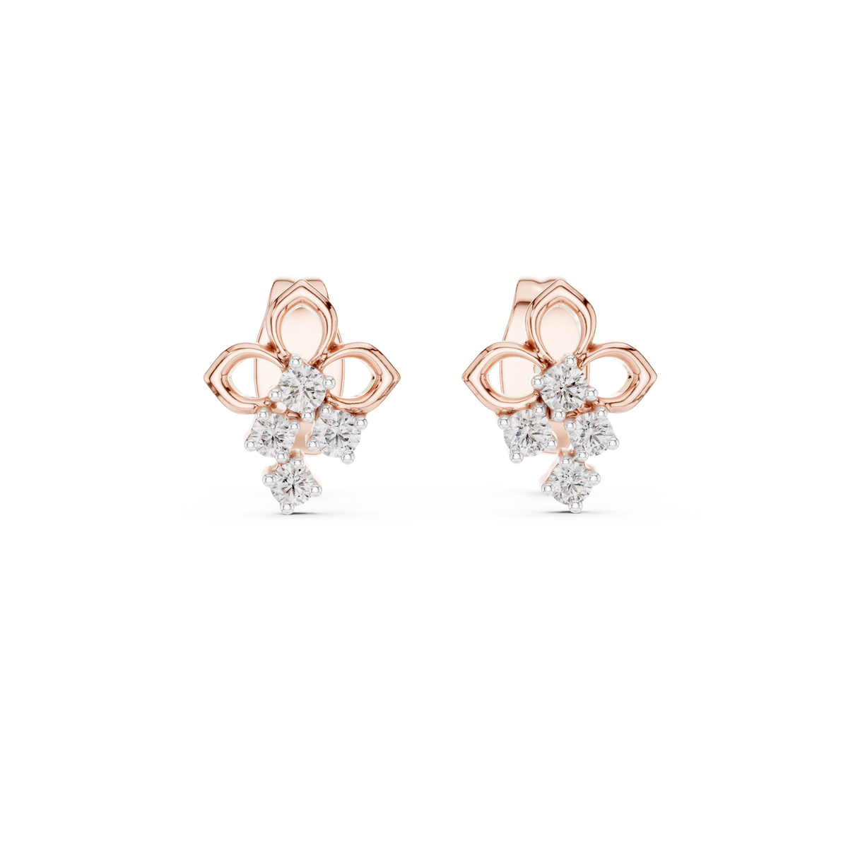Amelie Diamond Floral Stud Earrings