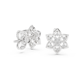 Elara Diamond Floral Stud Earrings