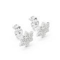 Elara Diamond Floral Stud Earrings
