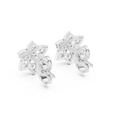 Elara Diamond Floral Stud Earrings