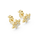 Elara Diamond Floral Stud Earrings