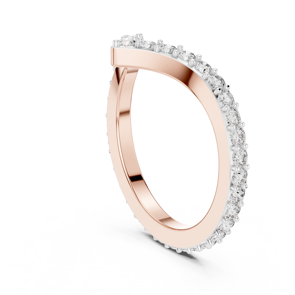 Virelle Chevron Diamond Wedding Band