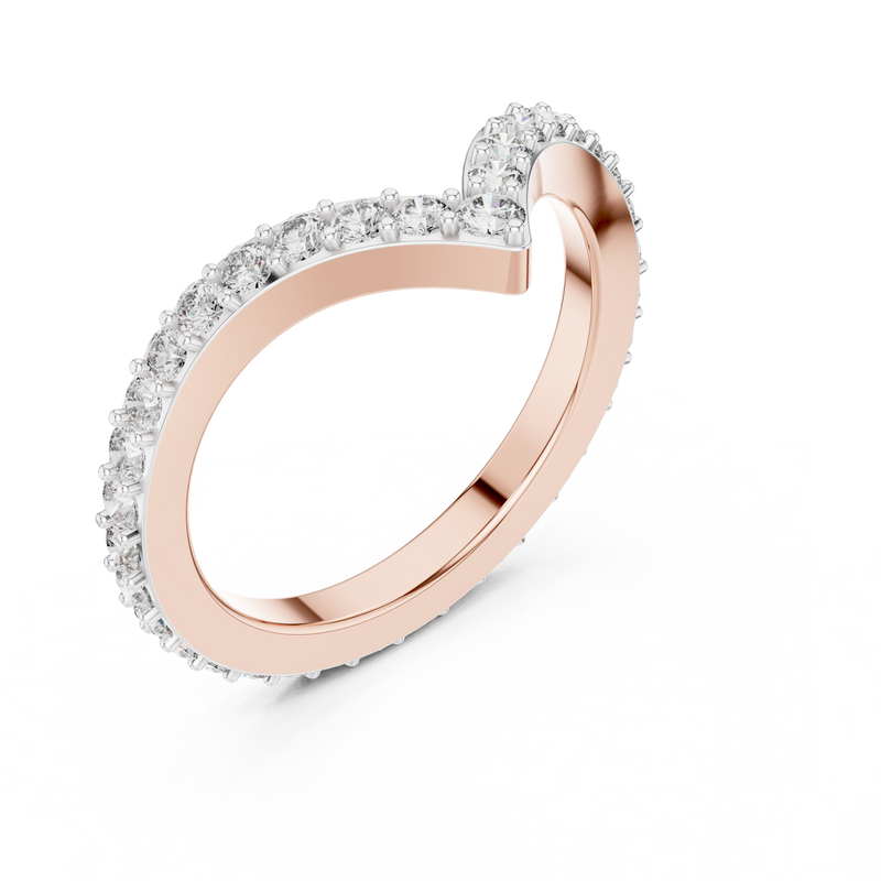 Virelle Chevron Diamond Wedding Band detail