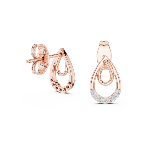 Serena Diamond Double Teardrop Stud Earrings