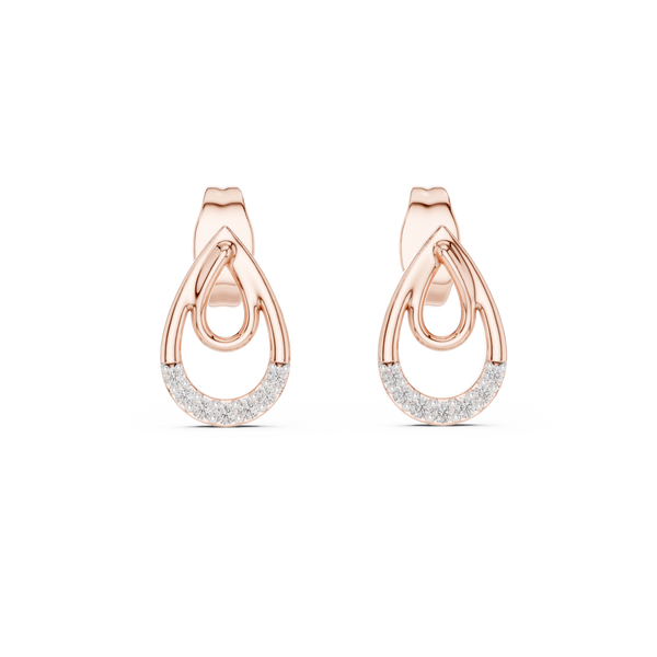 Serena Diamond Double Teardrop Stud Earrings