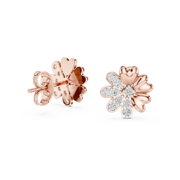 Fiora Diamond Floral Stud Earrings