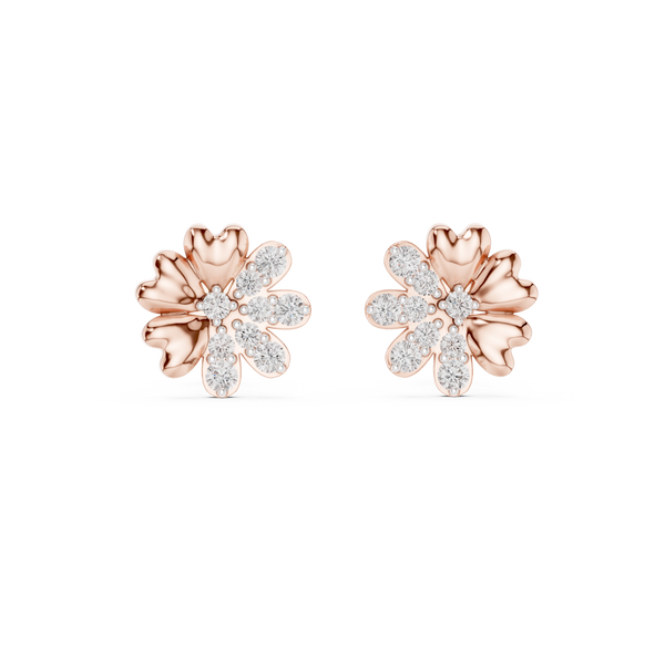 Fiora Diamond Floral Stud Earrings