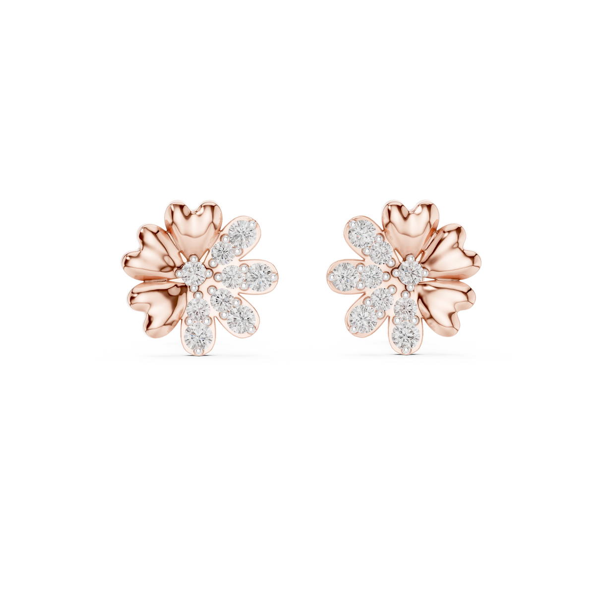 Fiora Diamond Floral Stud Earrings