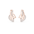 Elara Diamond Leaf Stud Earrings