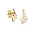 Elara Diamond Leaf Stud Earrings