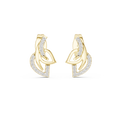 Elara Diamond Leaf Stud Earrings