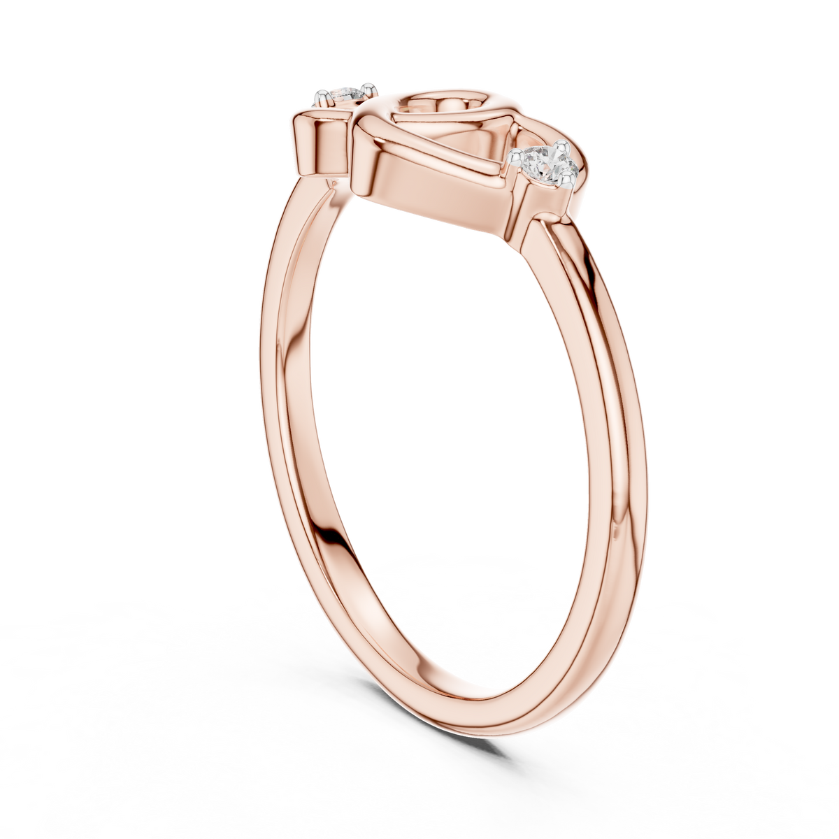 Amorette Interlocking Heart Diamond Ring