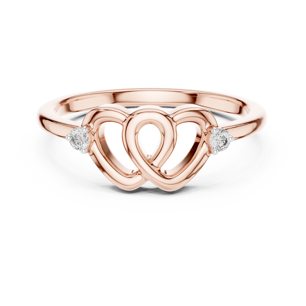 Amorette Interlocking Heart Diamond Ring