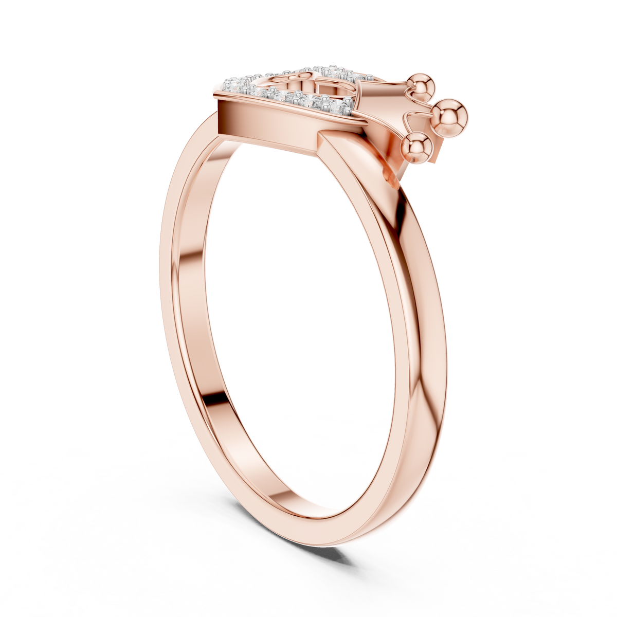 Coralie Crowned Heart Diamond Ring