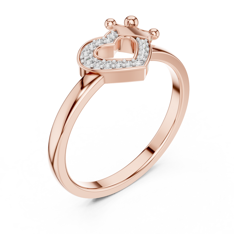 Coralie Crowned Heart Diamond Ring detail