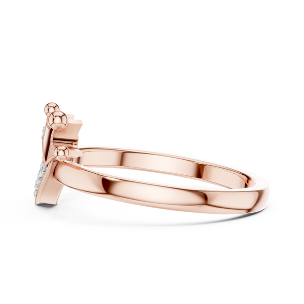 Coralie Crowned Heart Diamond Ring