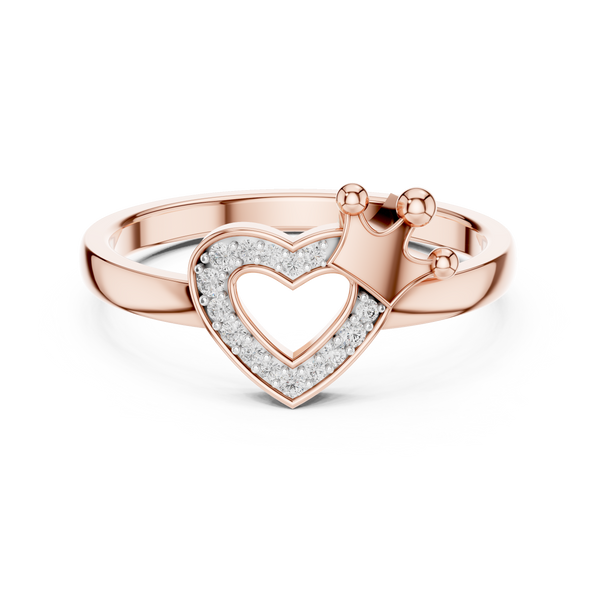 Coralie Crowned Heart Diamond Ring