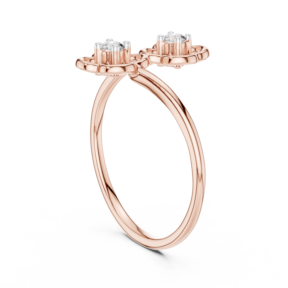 Fleuria Two Diamond Flower Ring