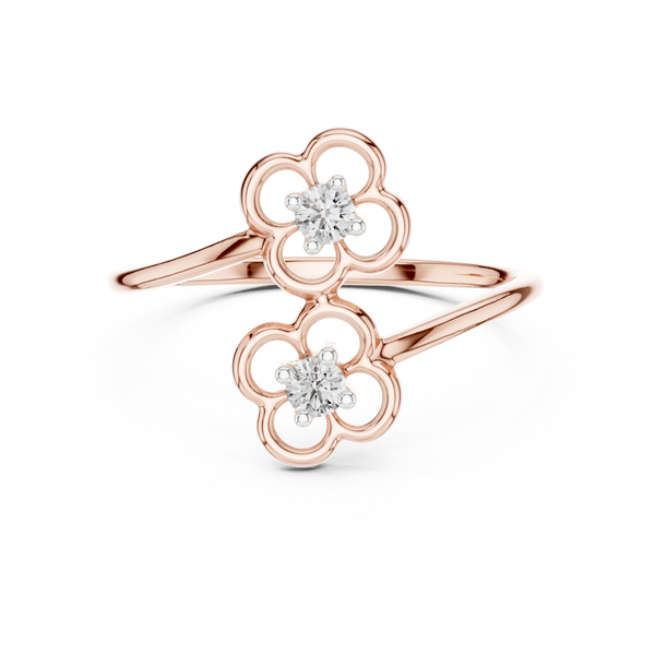 Fleuria Two Diamond Flower Ring