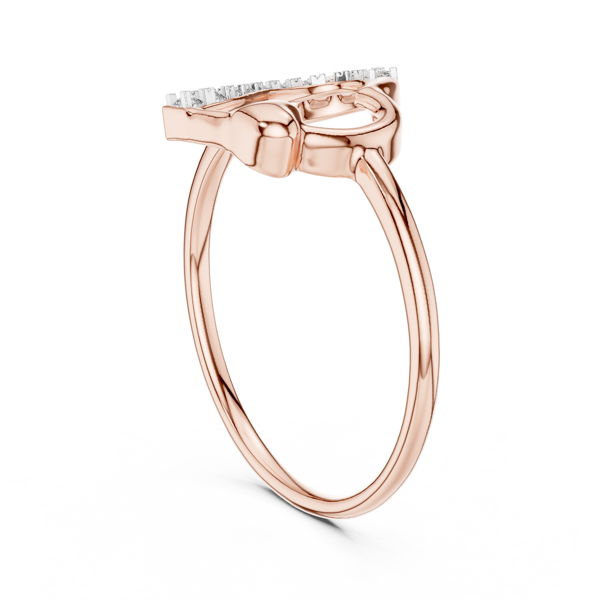 Amorette Diamond Heart & Bow Ring