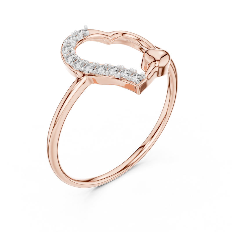 Amorette Diamond Heart & Bow Ring detail