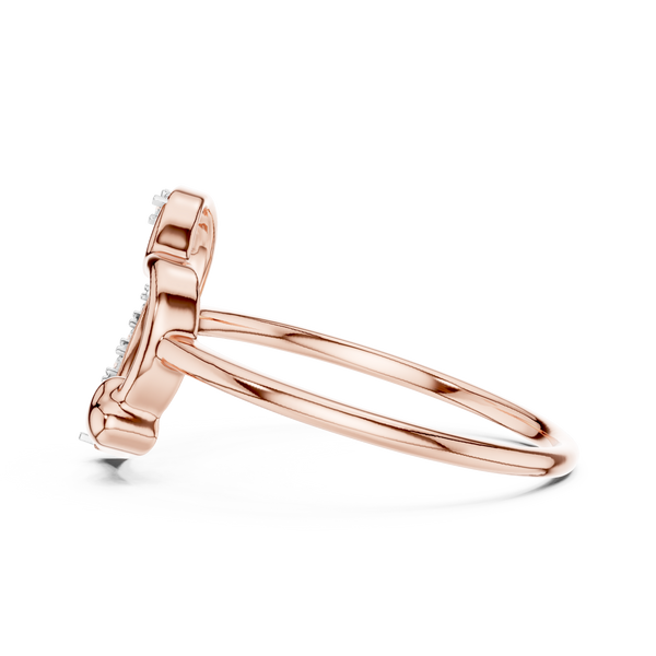 Amorette Diamond Heart & Bow Ring